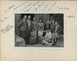 Photograph of a group taken outside University Hall
