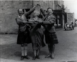 Photograph of Dr Iain Robertson, Jean Milligan and Bobby Watson